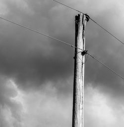 Low angle view of electricity pylon against sky