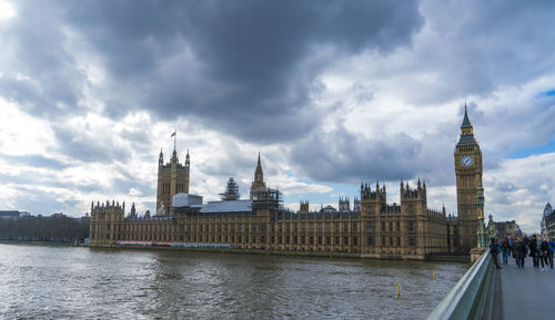 View of buildings against cloudy sky