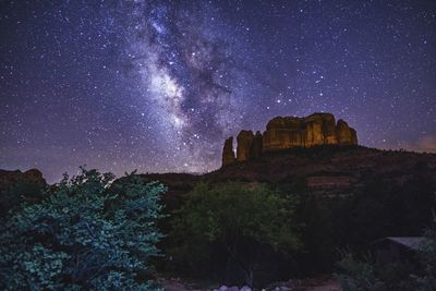 Scenic view of sea against sky at night