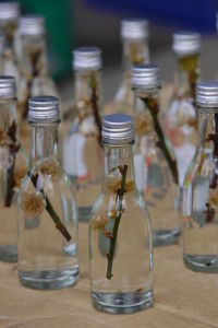 Close-up of glass jar on table