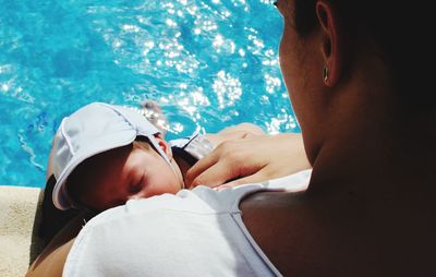 Close-up of woman in water