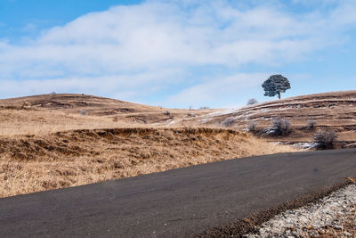 Scenic view of arid landscape against sky