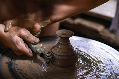 Cropped image of man working at workshop