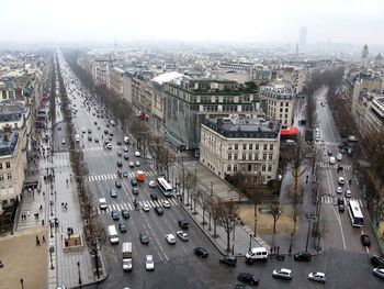 High angle view of city street