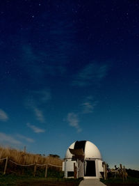 Nigh time shot of mount burnet observatory, near emerald, in australia.