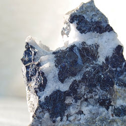 Close-up of snow on rock