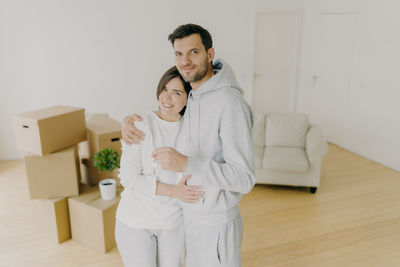 Portrait of smiling young couple