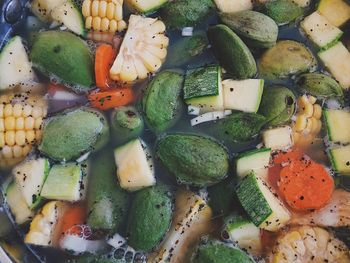 Full frame shot of chopped vegetables