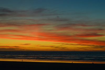 Scenic view of sea at sunset