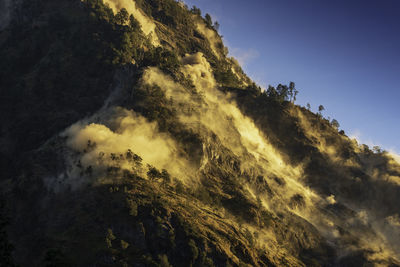 Low angle view of mountain against sky