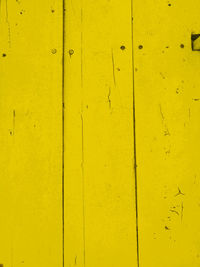 Full frame shot of yellow wooden wall