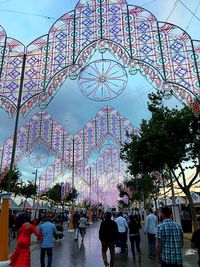 Group of people in amusement park