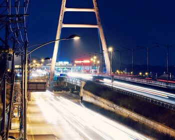 Blurred motion of train at night