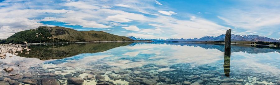 Reflection of clouds in lake