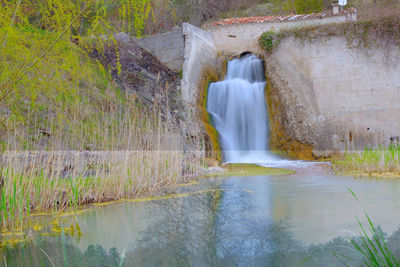 Scenic view of waterfall