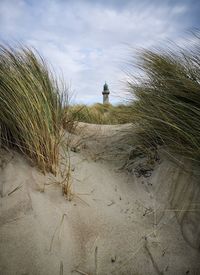 Scenic view of beach against sky