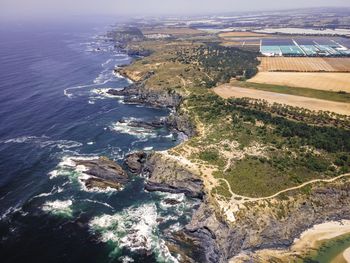 High angle view of sea shore