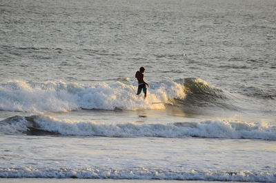 Man swimming in sea