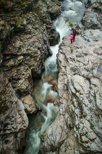 Stream flowing through rocks