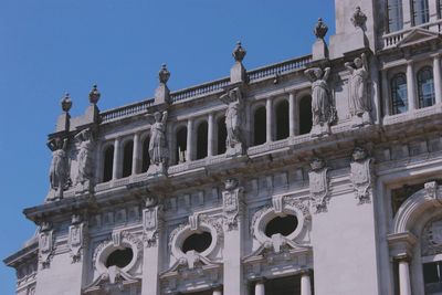 Low angle view of historical building against clear sky