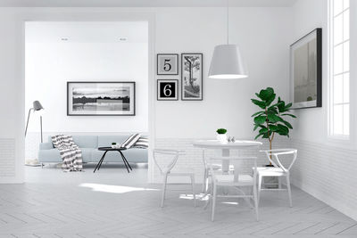 Modern scandinavian interior style ,dining room decorating design concept