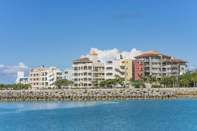 Condominium chatanmonogatari bayside and harbor park in the vicinity of american village in okinawa.