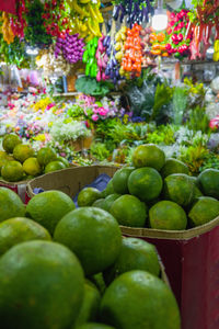 Close-up of fruits for sale at market stall