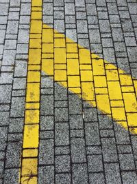Close-up of yellow road