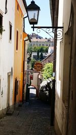 Narrow street leading to town