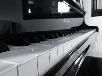 Close-up of piano keys