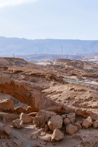 Scenic view of desert against sky