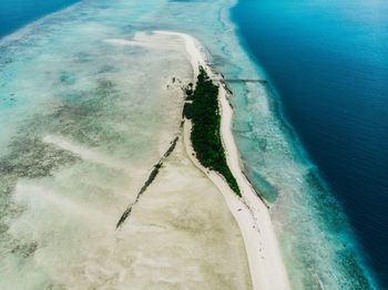 High angle view of surf on beach