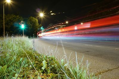 Light trails at night