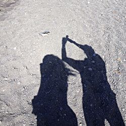 Shadow of man on wall