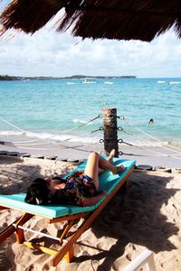 Scenic view of beach against sky