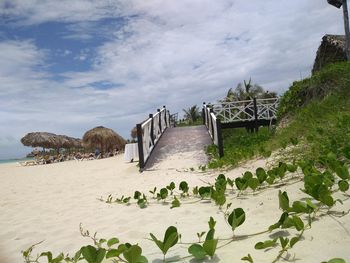 Scenic view of beach against sky