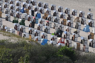 High angle view of cemetery