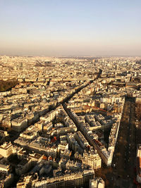 High angle view of city against sky