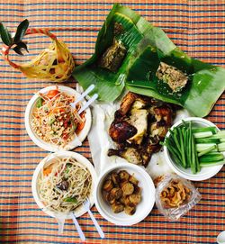 Directly above shot of food on table