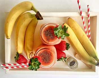 Fruits and vegetables in plate