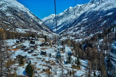 Zermatt snow covered mountain against sky