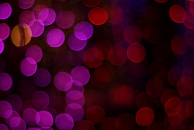 Defocused image of illuminated lights at night