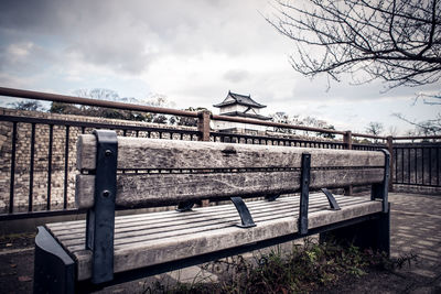 Bridge over river against sky