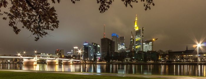 Illuminated city at night