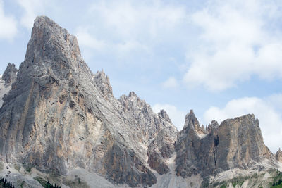 Low angle view of rocks against sky