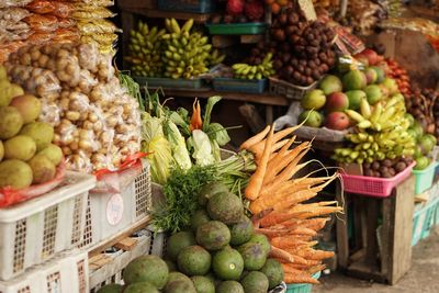 Fruits for sale at market stall