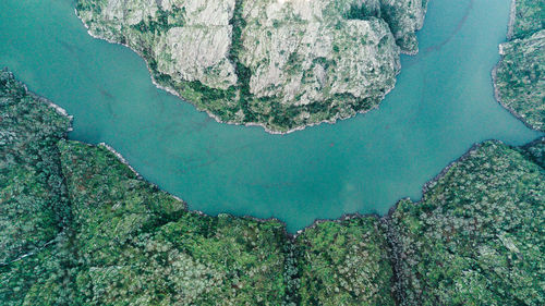 Directly above shot of river amidst rocks