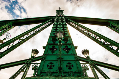 Low angle view of rollercoaster against sky