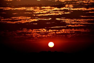 Scenic view of dramatic sky during sunset