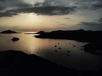 Scenic view of sea against sky at sunset